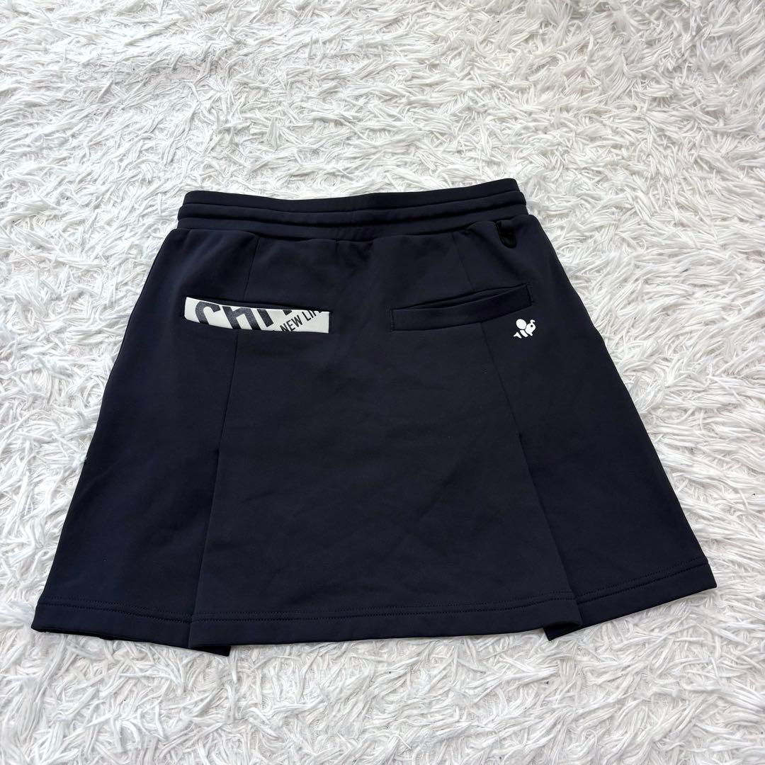 8yards スカート サイドライン ブラック ストレッチ 台形 ゴルフウェア