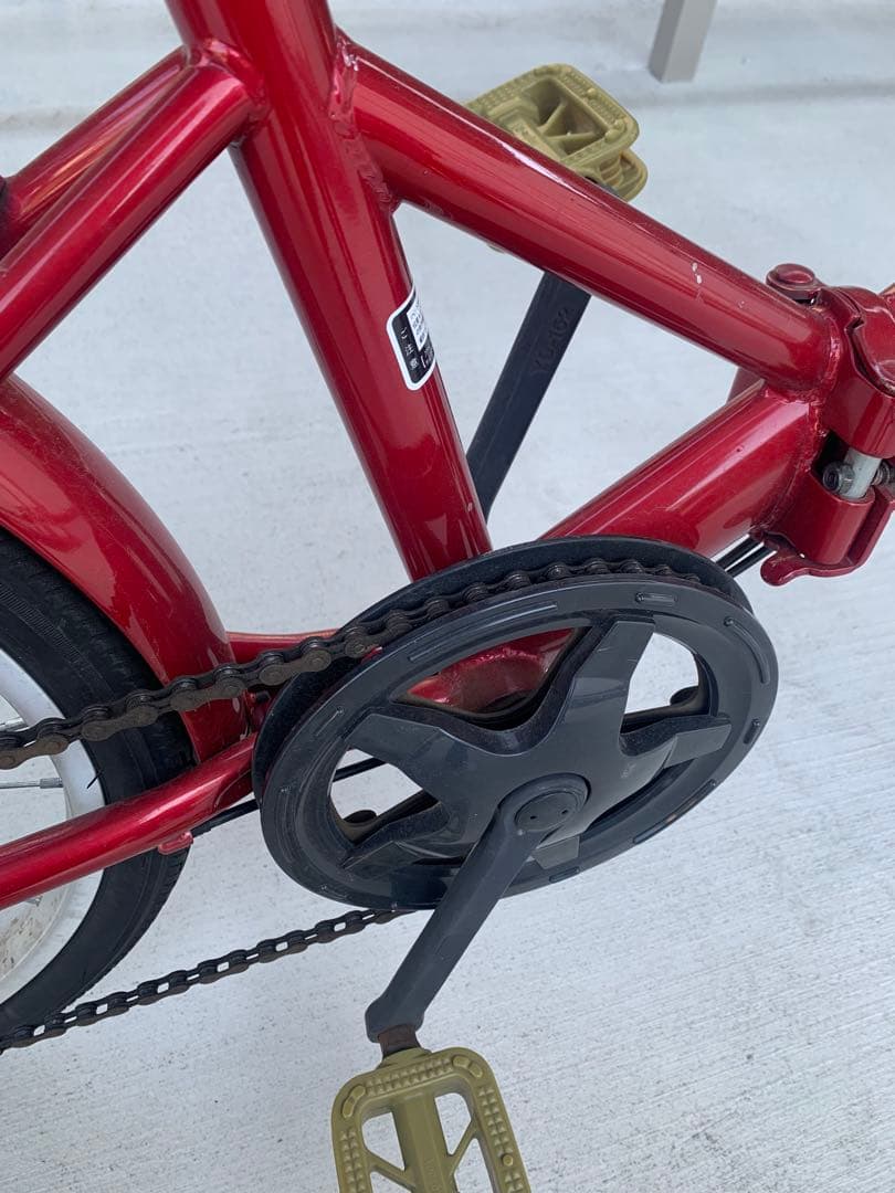 20インチ　折りたたみ自転車本体　赤　アイジュサイクル　スリーストーン