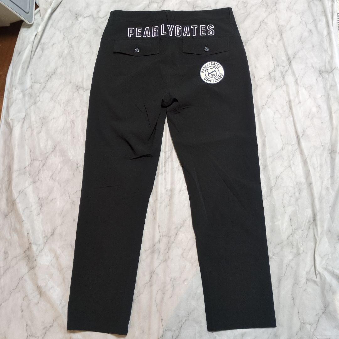美品 パーリーゲイツ ゴルフ パンツ 黒 ブラック ロゴ PEARLY