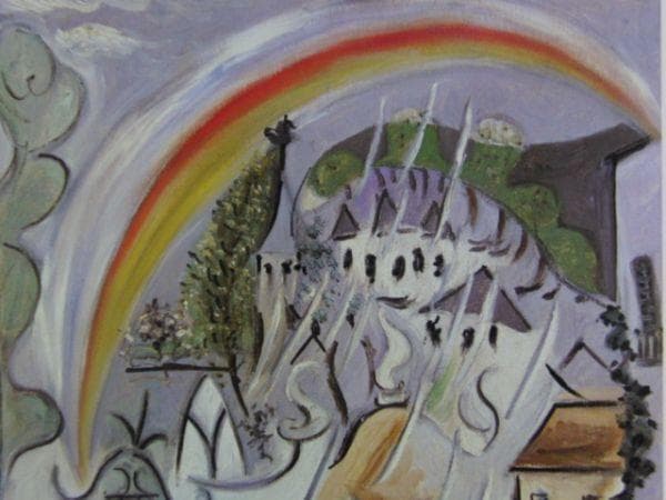 ピカソ(PICASSO)【雨降りのボワジュール】、高級画集画、状態良好