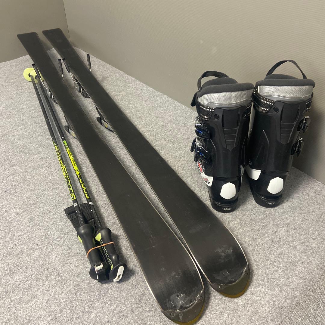 ★メンテナンス済　大人スキーセット　板163cm ブーツ 26~26.5cm