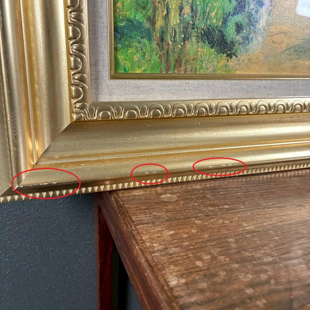 美品 クロード・モネ「ヴェトゥイユの画家の庭」複製画 豪華額装 世界の名画
