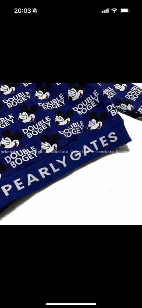 PEARLY GATES Disney ダブルボギー フード付きスウェット
