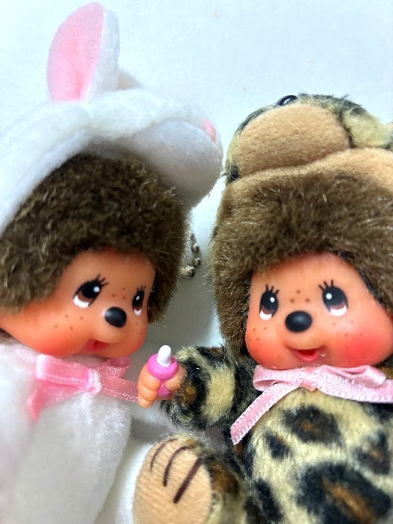 平成レトロ　セキグチ　アニマルモンチッチ　ヒョウ＆ウサギ　ぬいぐるみストラップ