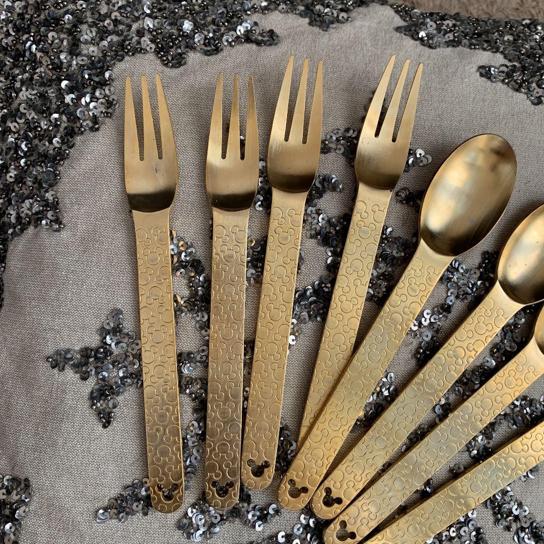 ミッキー柄　金♡のスプーン♡フォーク未使用品　ディズニー×Francfranc