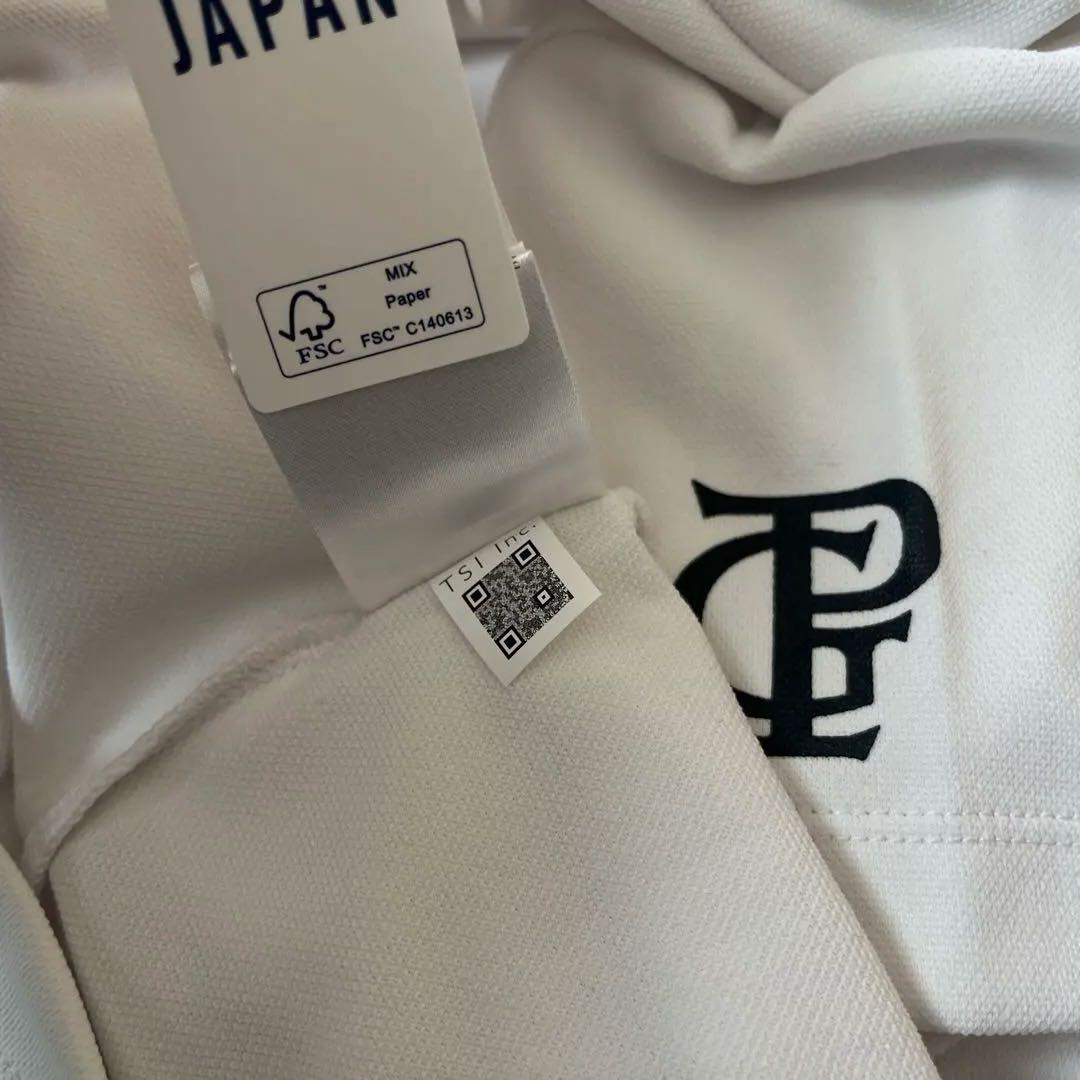 新品★パーリーゲイツ モックネックシャツ 半袖ハイネックシャツ 白×黒ロゴ 0