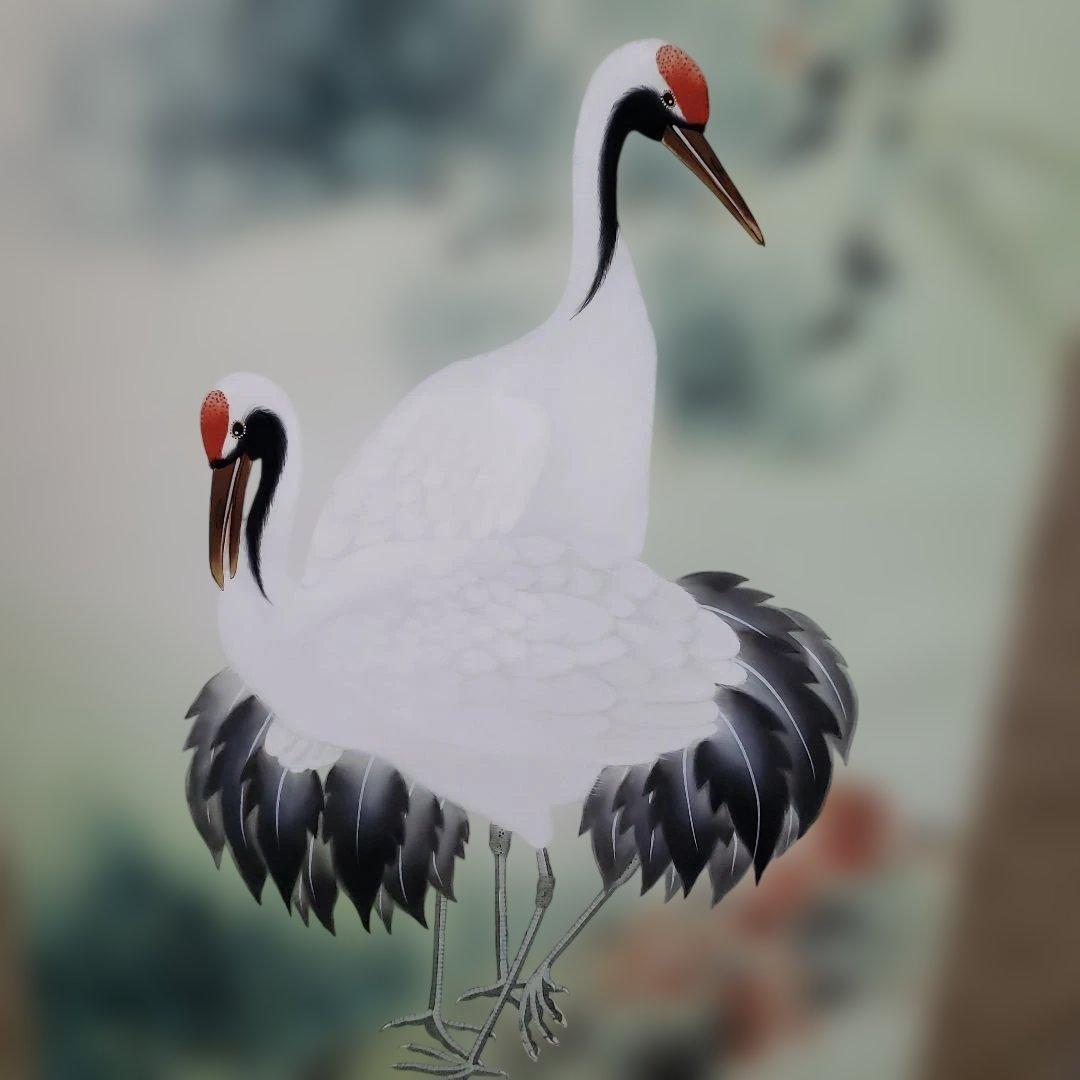 蔵出し特価　松田香邦画伯　日本画 185×60cm　絹本　桐箱箱書き有ります