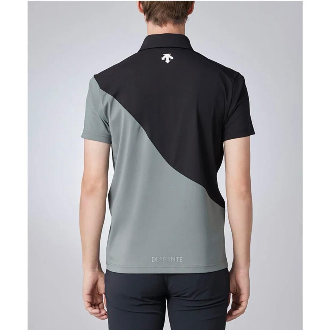 新品未使用 美品 デサントゴルフ 接触冷感 シャツ XL ブラック 黒 グレー