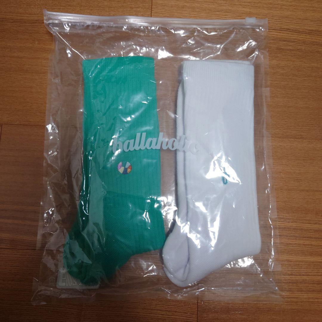 b Socks (white,green) ボーラホリック　ソックス