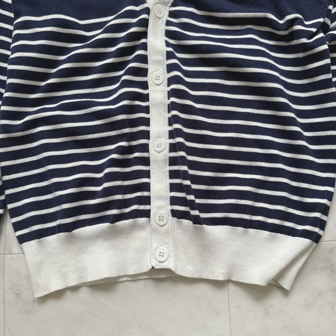 BEAMS GOLF ボーダー カーディガン 紺 M