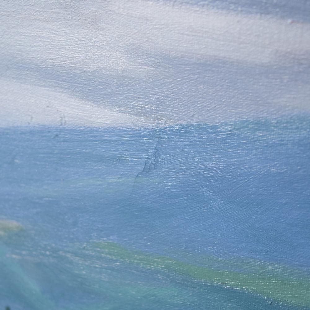 油彩画 菊池満「風景」F12号 写実画壇会員 油絵 額装 風景画