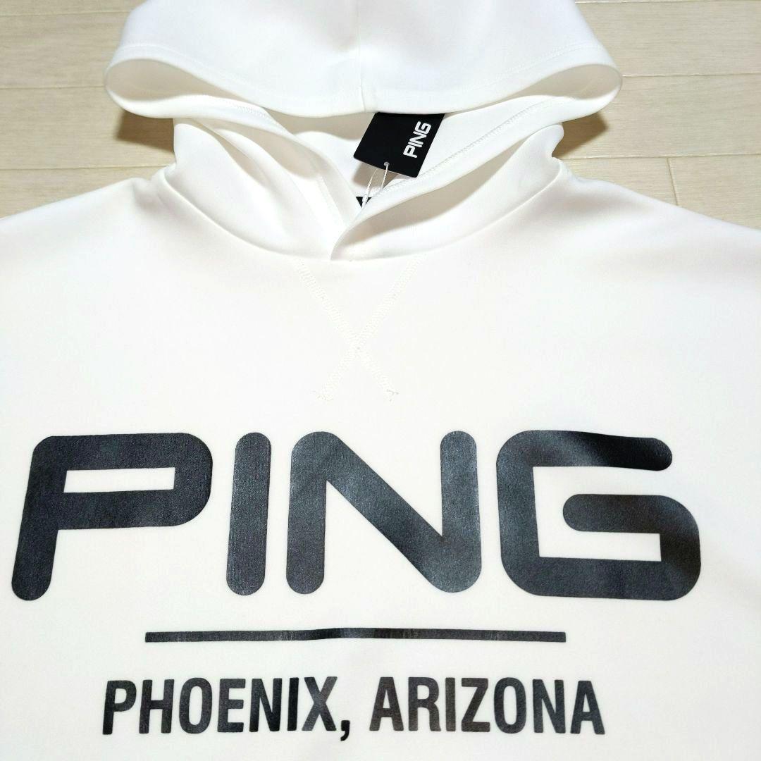 値下げ新品　PINGピン パーカーL　白×黒　定価11000円