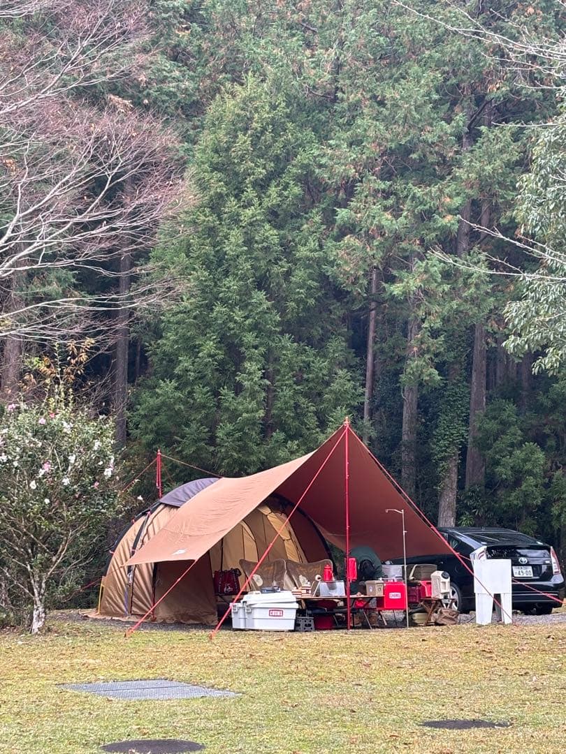 TENT FACTORY トンネル２ルームテント:TCタープ:ハイランダーゴミ箱
