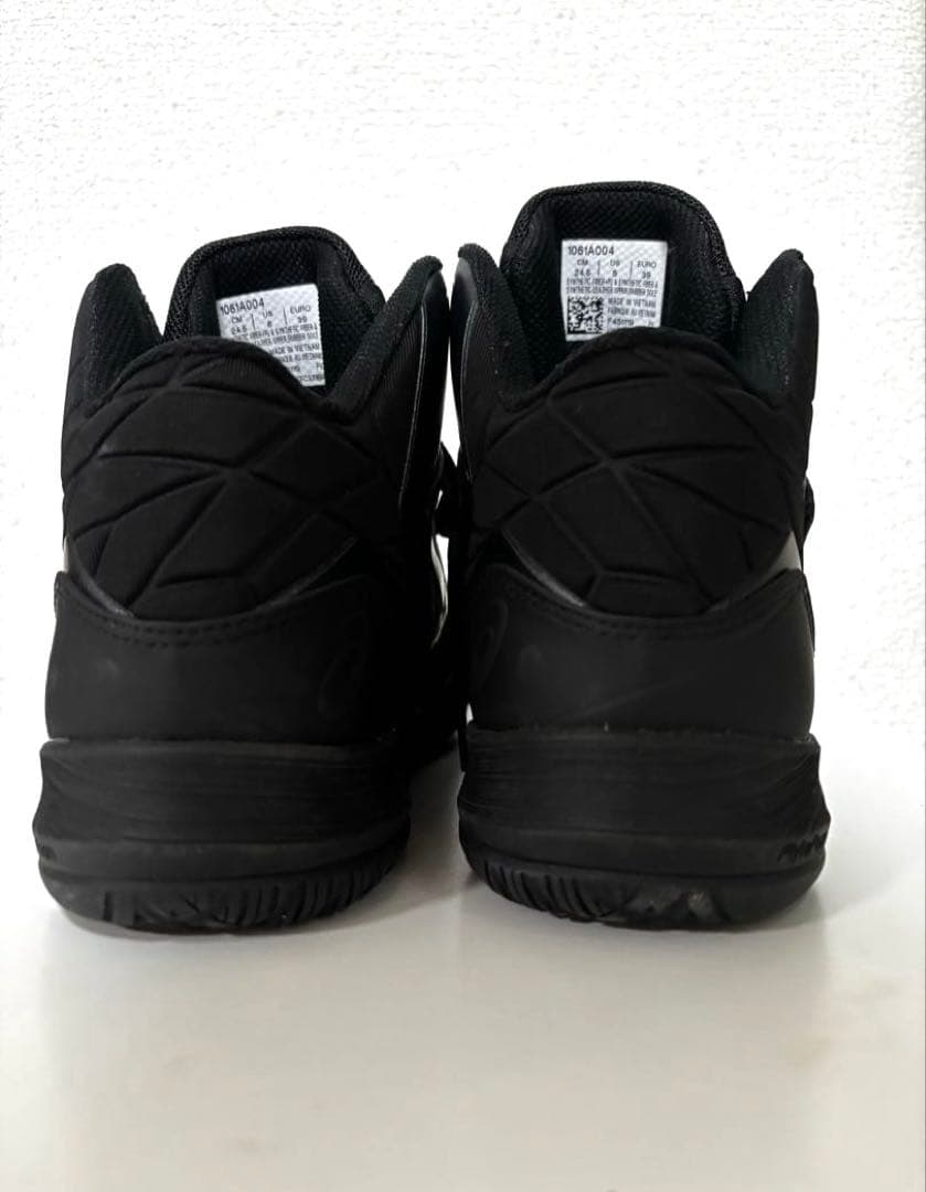 ASICS アシックス ブラック ミッドカット スニーカー 24.5cm