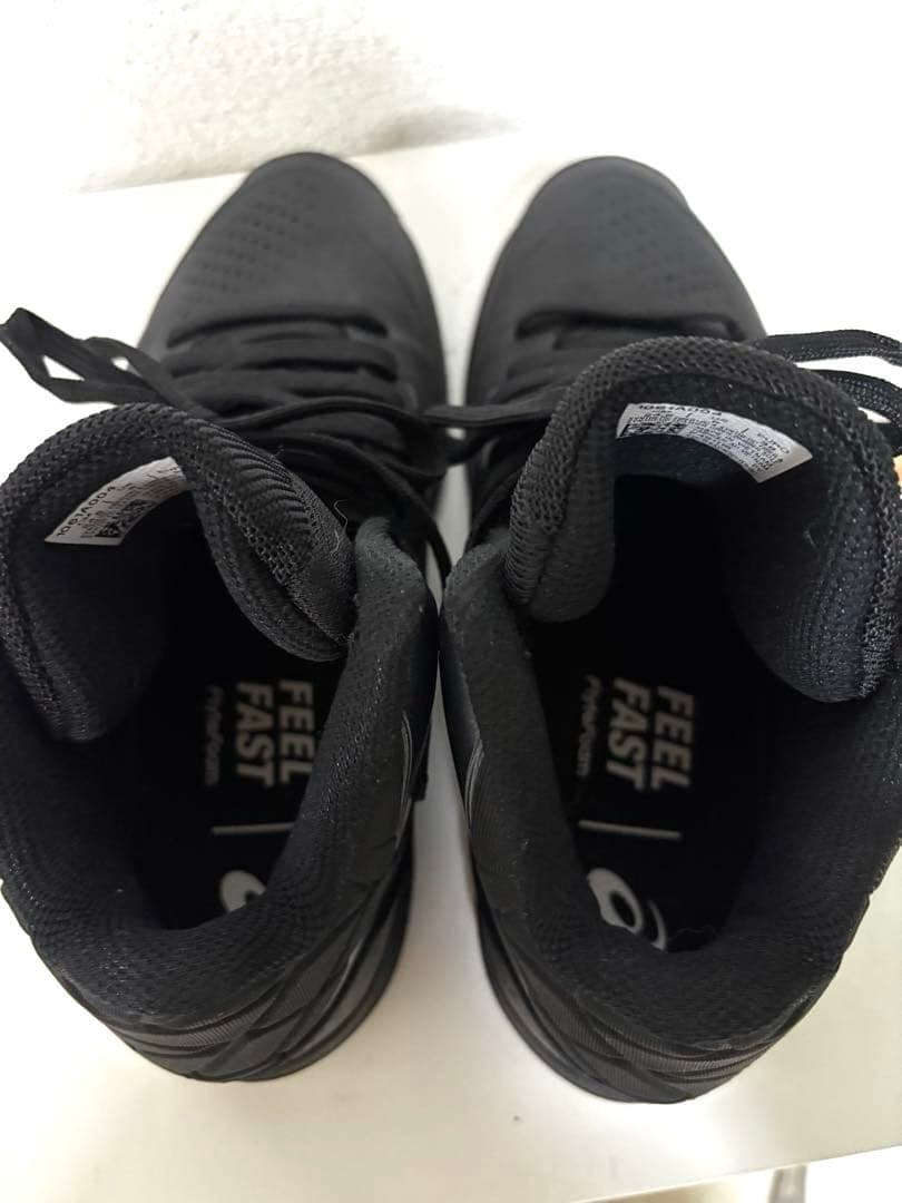 ASICS アシックス ブラック ミッドカット スニーカー 24.5cm
