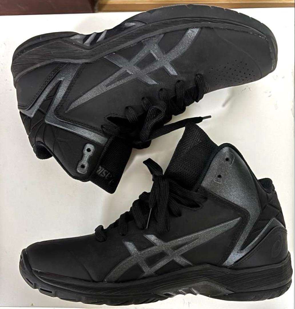 ASICS アシックス ブラック ミッドカット スニーカー 24.5cm