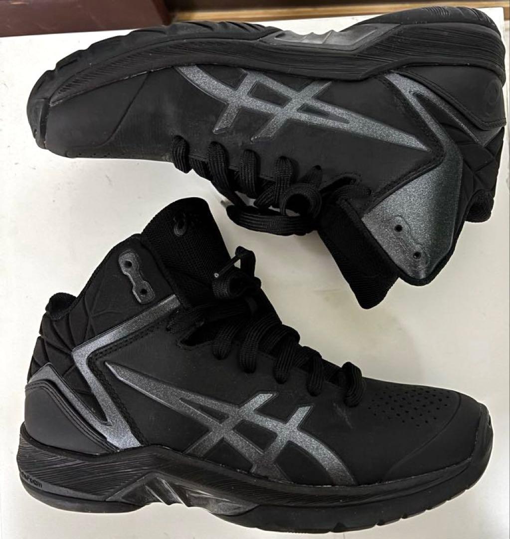 ASICS アシックス ブラック ミッドカット スニーカー 24.5cm