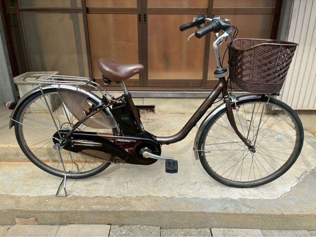電動自転車　№8567 パナソニック ビビDX 26インチ 茶色