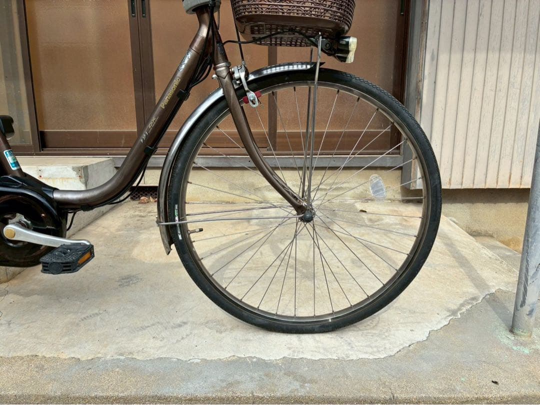 電動自転車　№8567 パナソニック ビビDX 26インチ 茶色