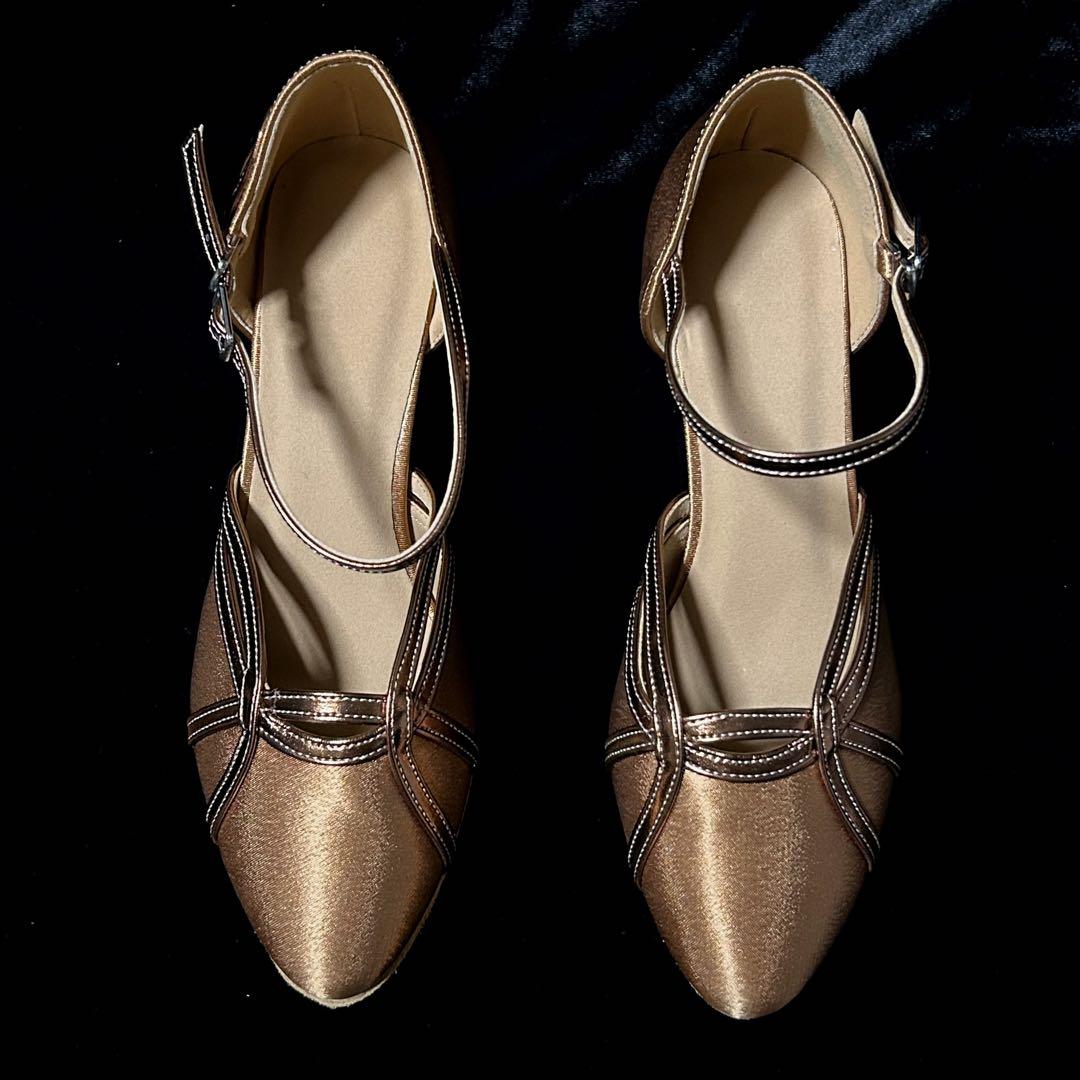 社交ダンス★レディース兼用シューズ★ブラウン★23cm★新品未使用品