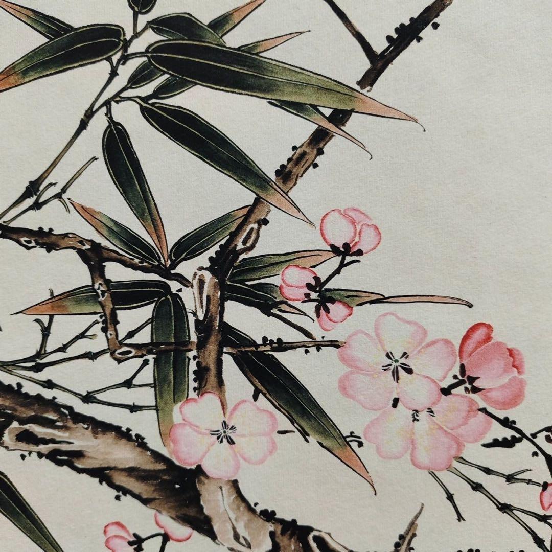 中国画 慈禧太后 群芳献瑞 花鳥図 四尺中堂 掛け軸／防偽仕様