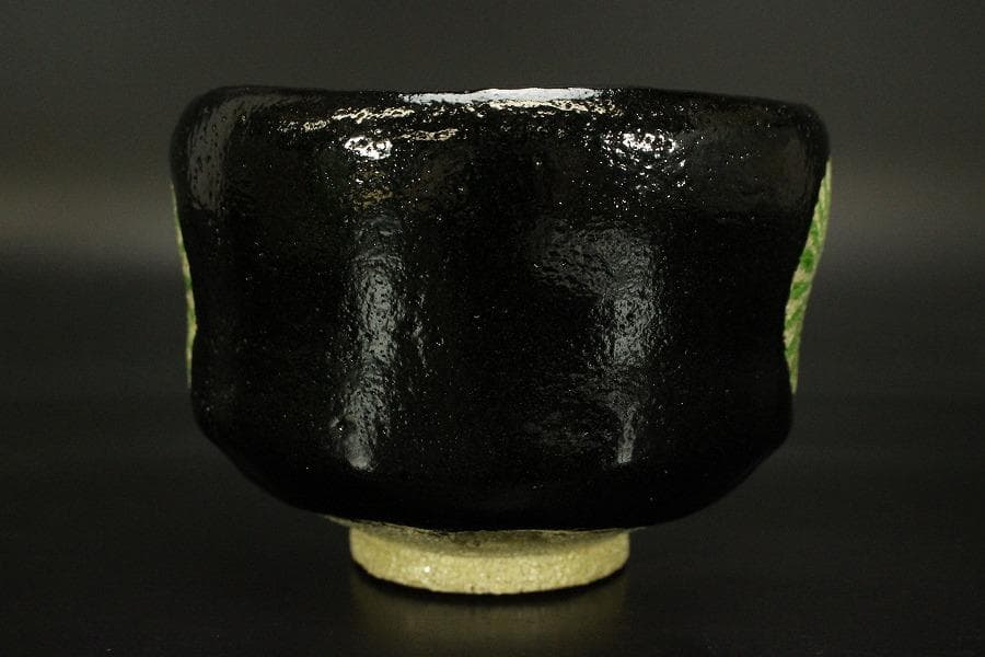茶道具 昭楽造 唐松絵黒茶碗 共箱 未使用(ZE947)