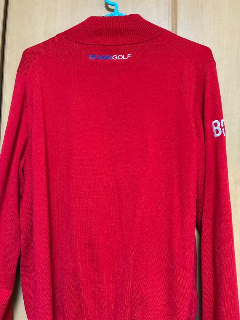 BEAMS GOLF レッド セーター ジップアップ