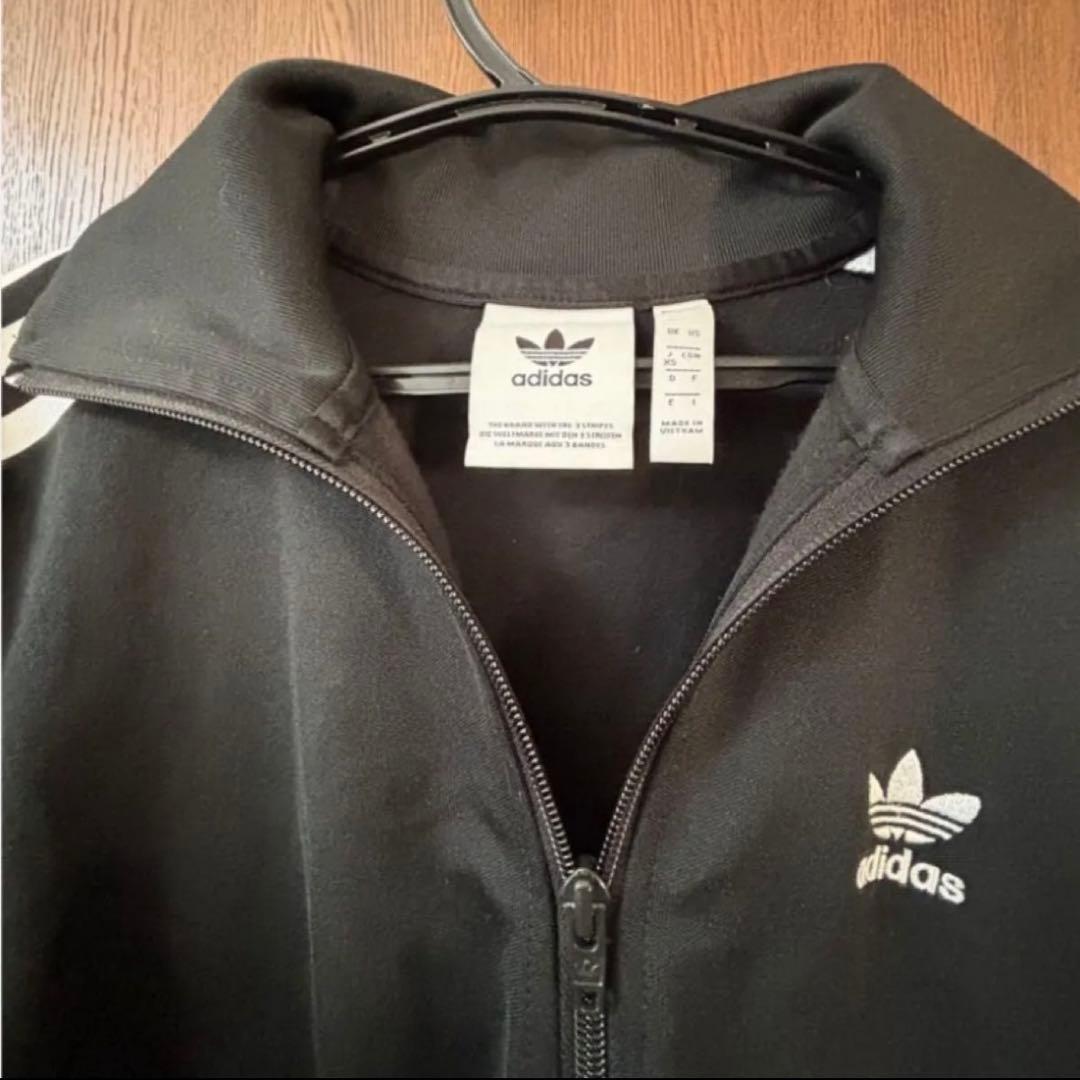 アディダス adidas ジャージ 黒 白ライン XSサイズ