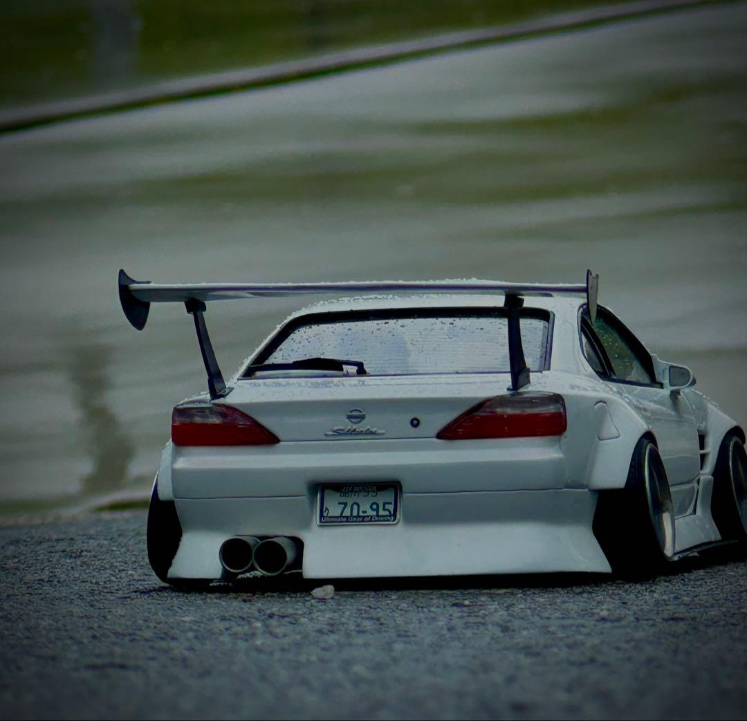 S15シルビア プラモデル完成品 オリジン(雷神)エアロ BCLウィング 深リム