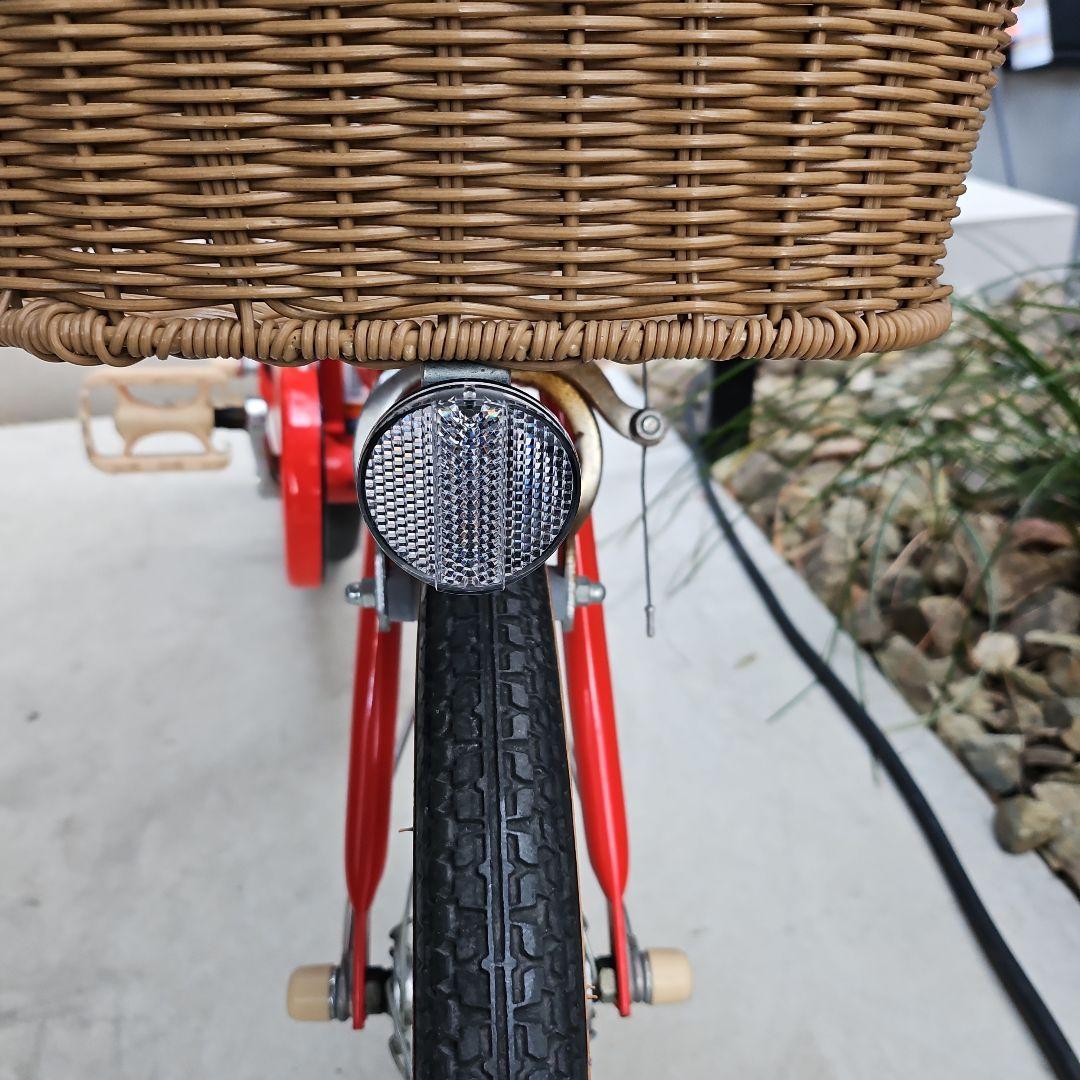 【大阪市内無料配送】【引取限定】HACCHI 子供用自転車 レッド バスケット