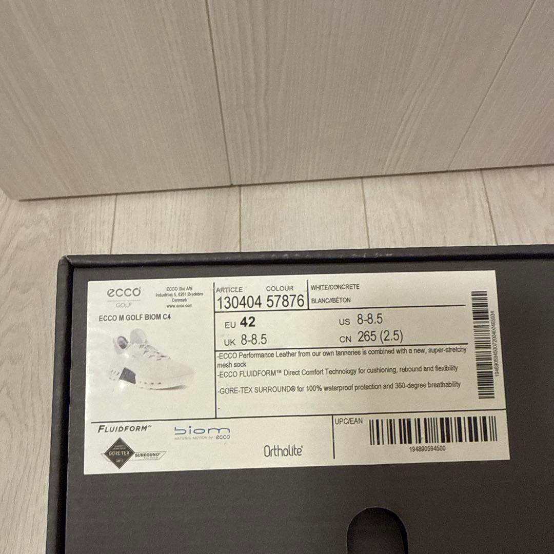 【新品 箱付】ecco ゴルフシューズ 男性用 26.5