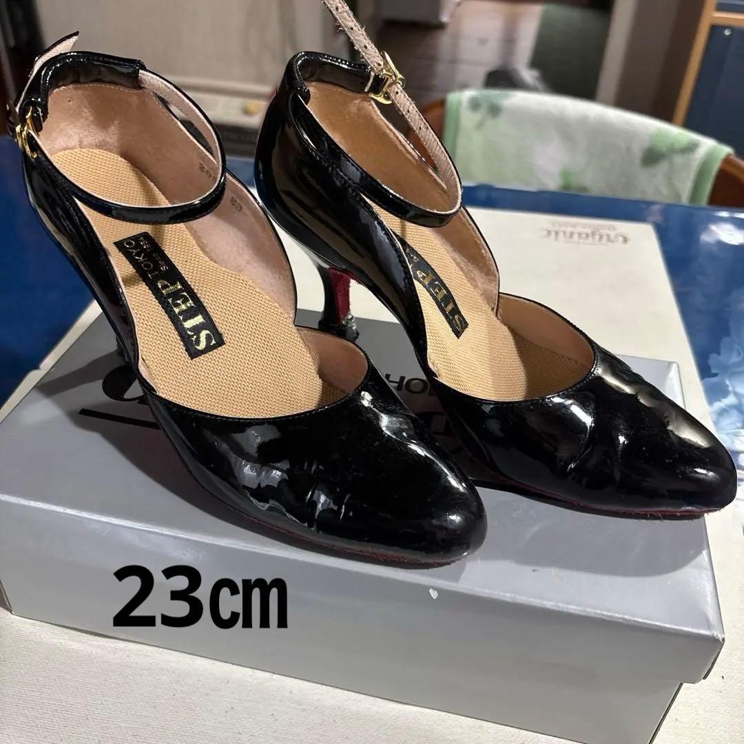 社交ダンスシューズブラックエナメル23㎝