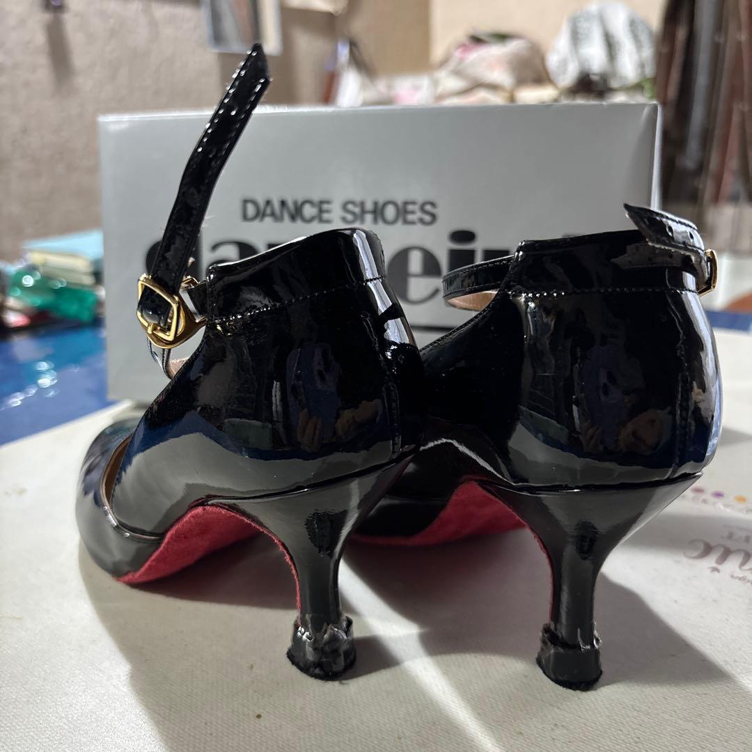 社交ダンスシューズブラックエナメル23㎝