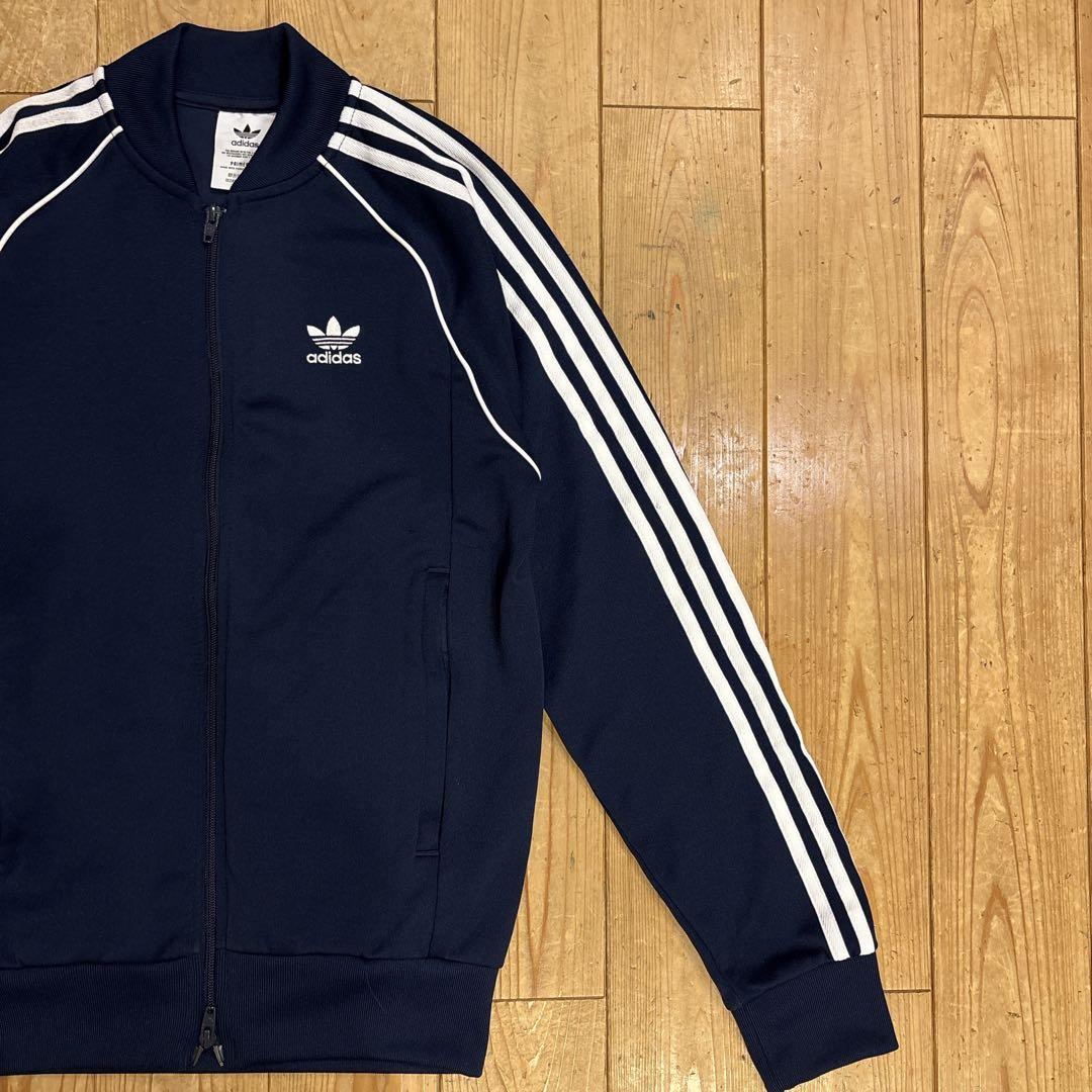 あおadidas トラックジャケット　クラシック　ジャージ　Sサイズ