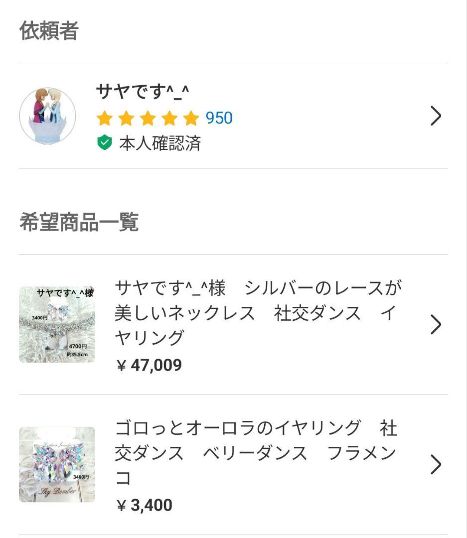サヤです^_^様　シルバーのレースが美しいネックレス　社交ダンス　イヤリング