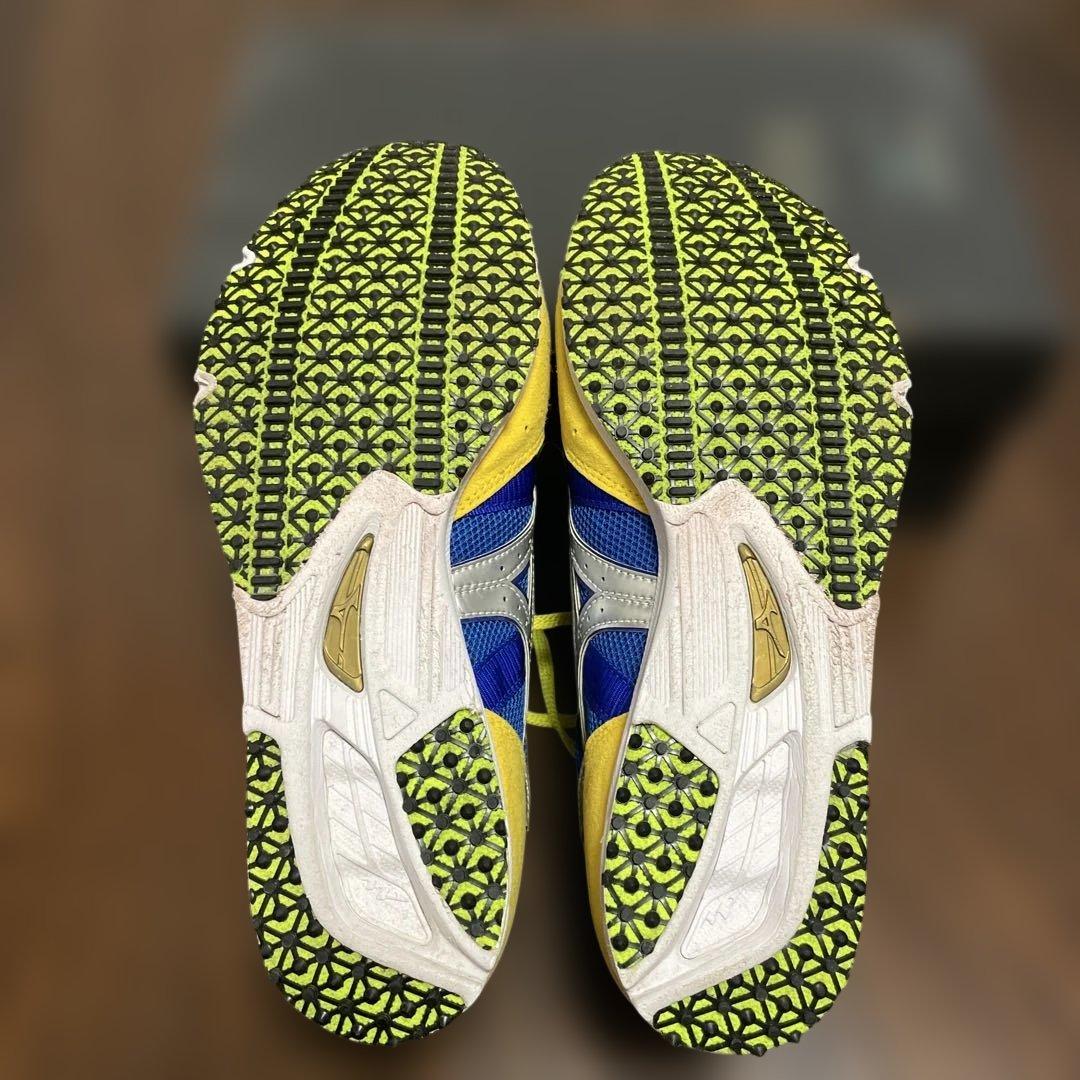 Mizuno ランニングシューズ 青/黄 日本製