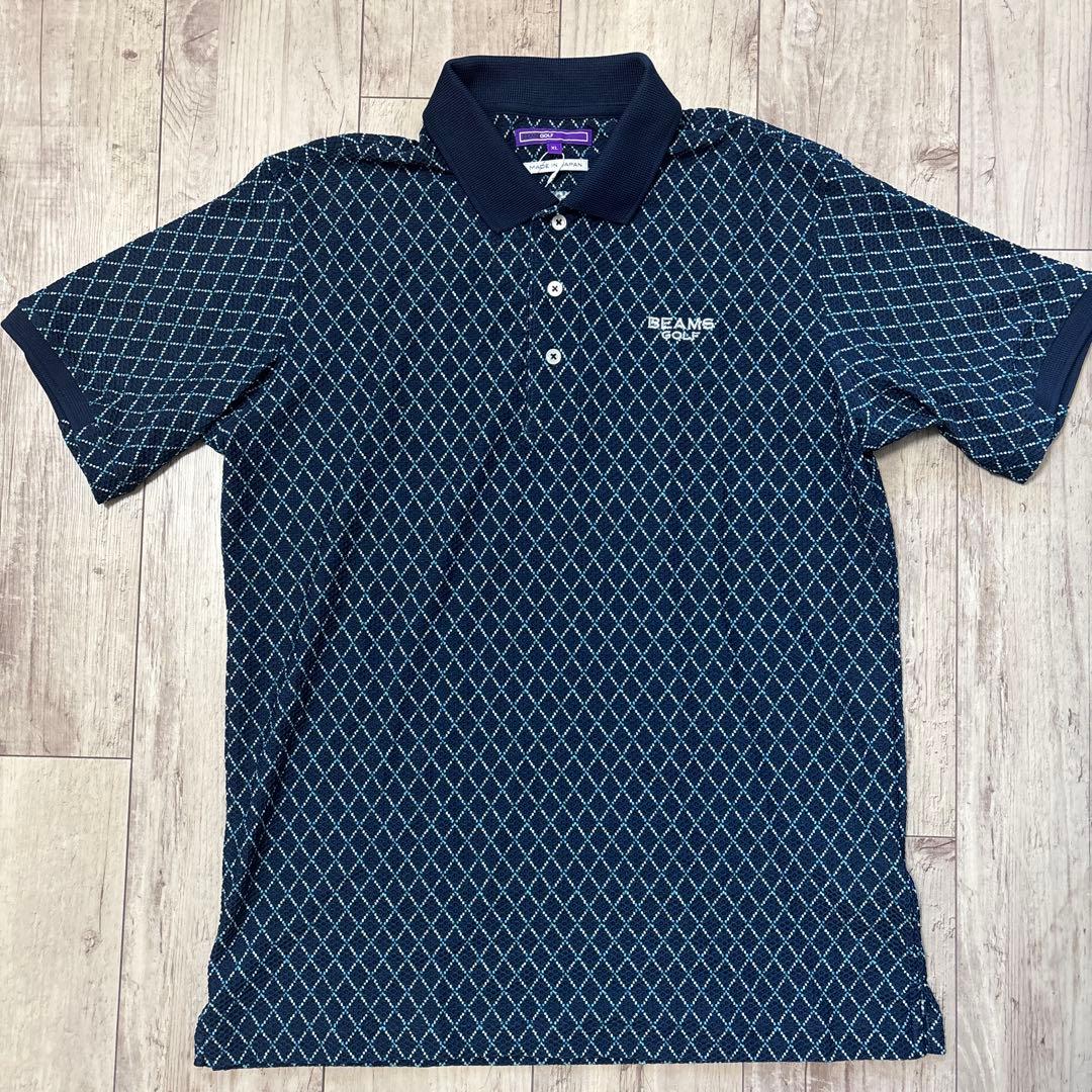 BEAMS GOLF PURPLE LABEL アーガイル ストレッチポロシャツ
