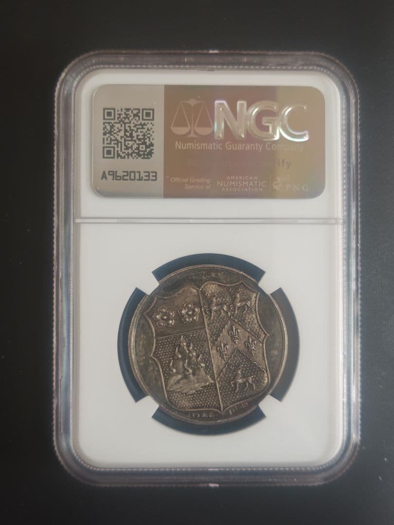 1932年 英　銀婚式記念 銀メダル 31mm NGC鑑定