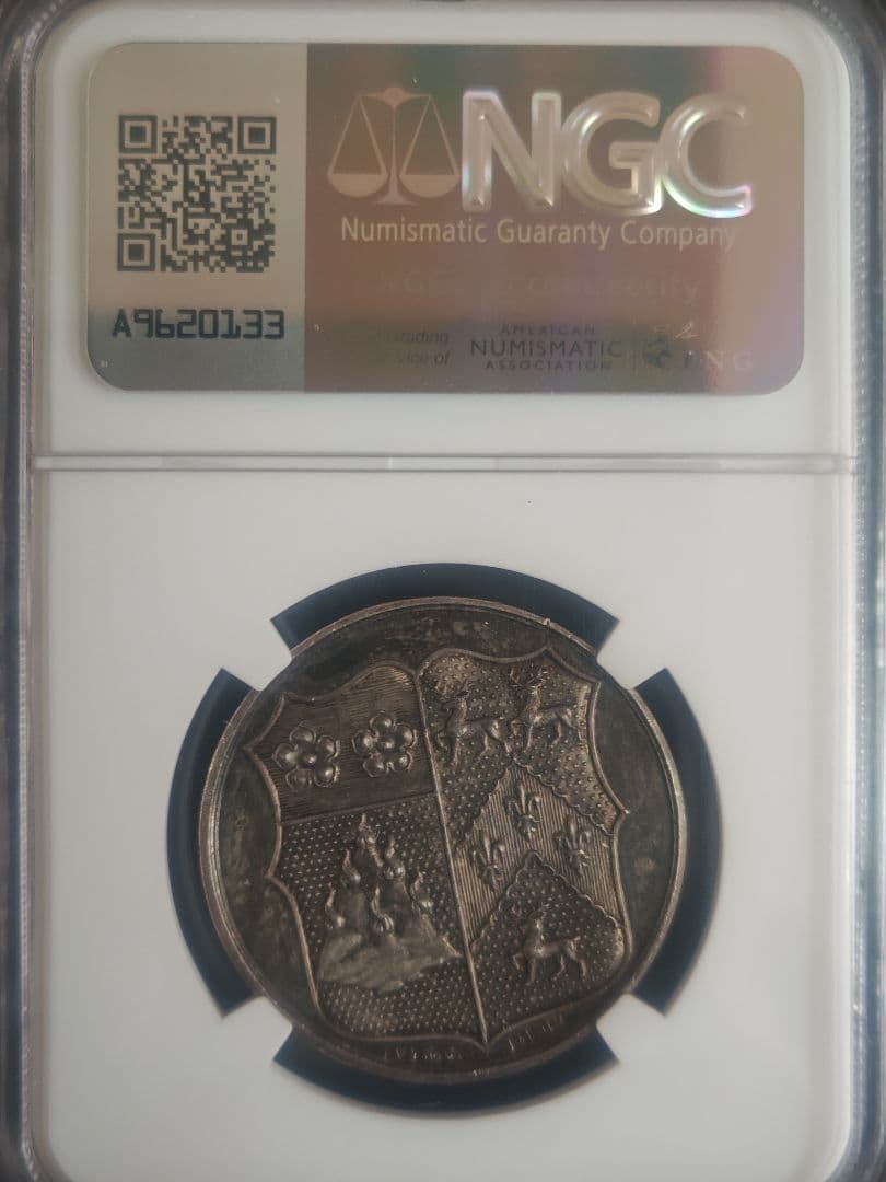 1932年 英　銀婚式記念 銀メダル 31mm NGC鑑定