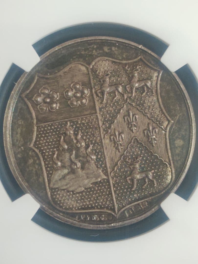 1932年 英　銀婚式記念 銀メダル 31mm NGC鑑定
