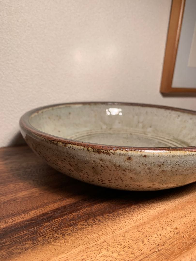 出西窯 灰釉7寸鉢 盛鉢 平成11年 島根民藝 多々納弘光