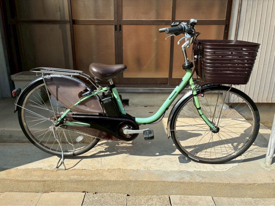 電動自転車　№8773 パナソニック ビビDX 26インチ グリーン