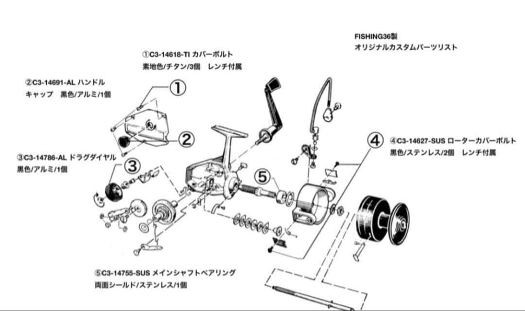 ③Abu cardinalカーディナル C 3 ドラグダイヤルF36 BLK