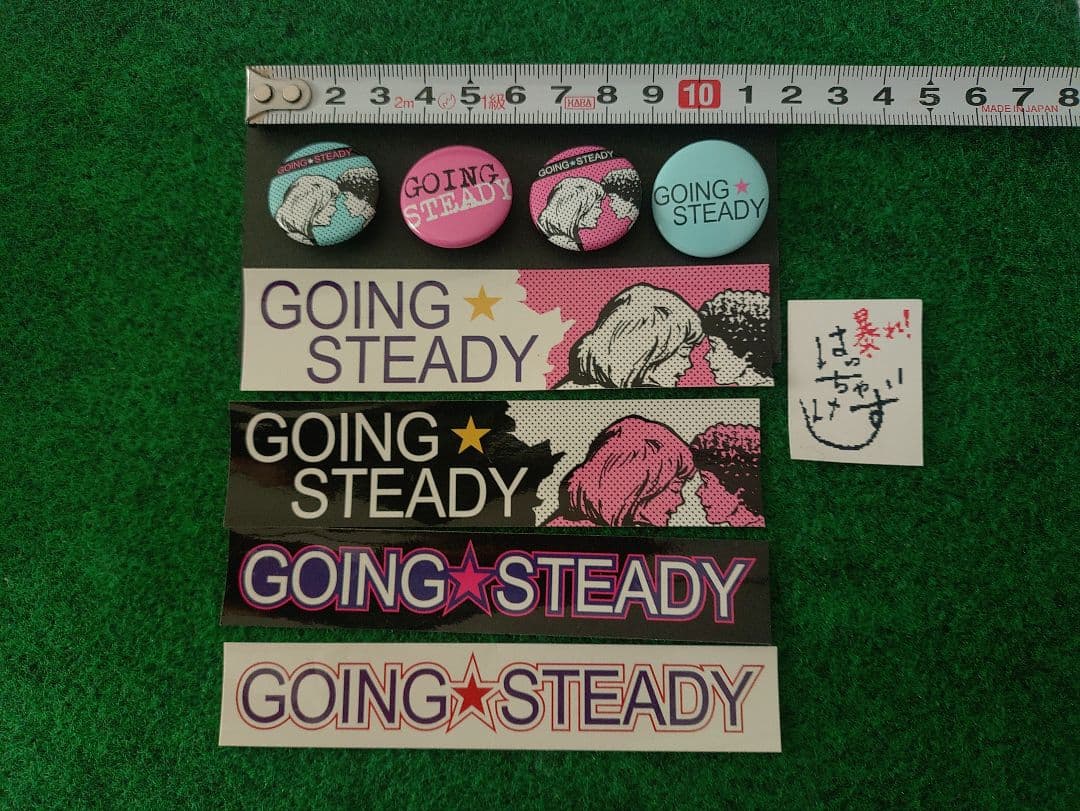 GOING STEADY ステッカー&缶バッジセット 4枚目バッジはおまけです