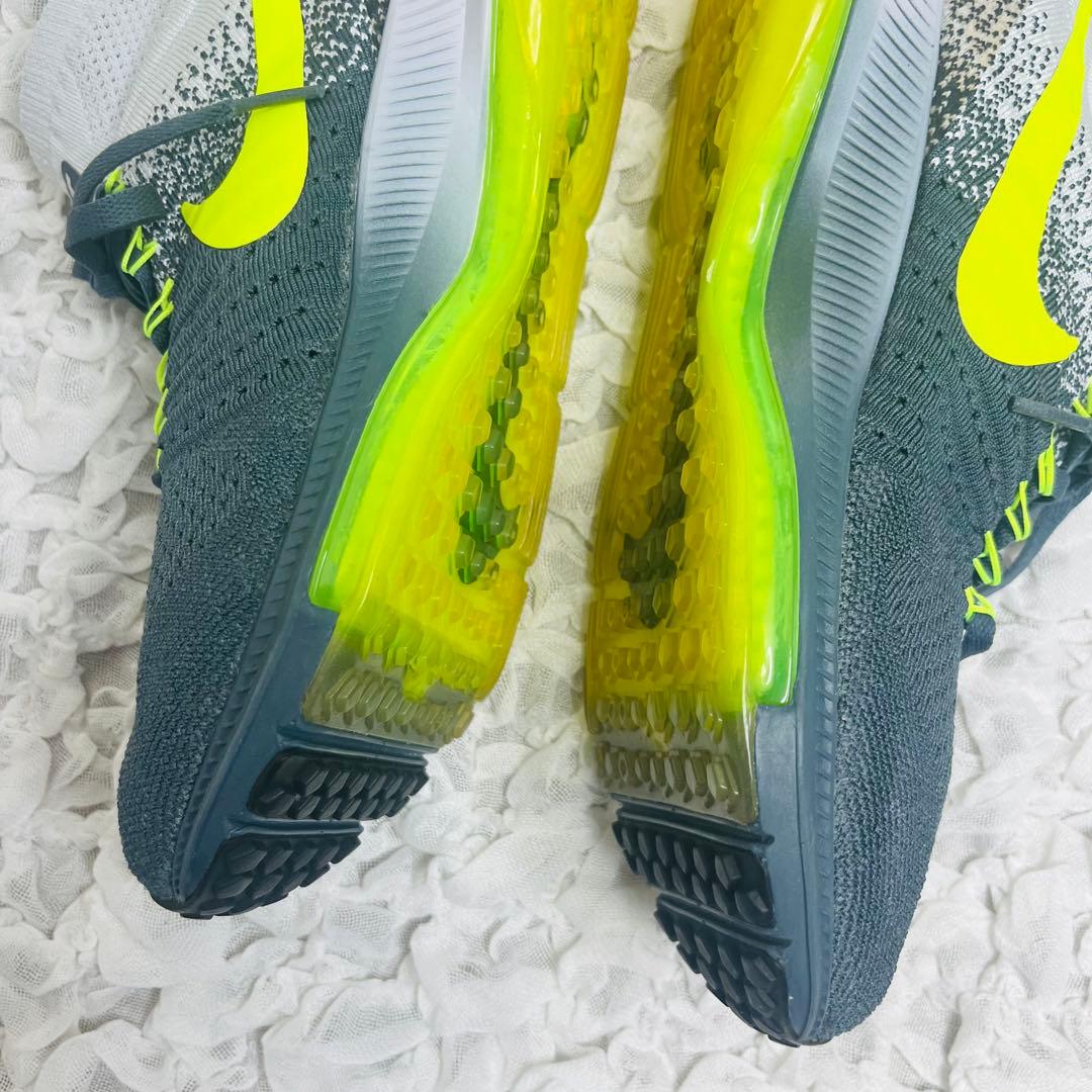 ナイキNIKEフライニットレーサー27.5完売品ランニングシューズマラソン蛍光