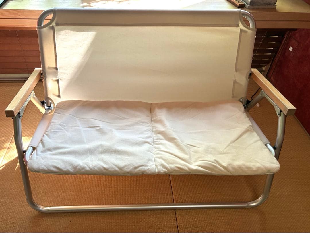 【廃盤】無印良品 アルミ 折りたたみベンチ　クッション付き　手渡し限定