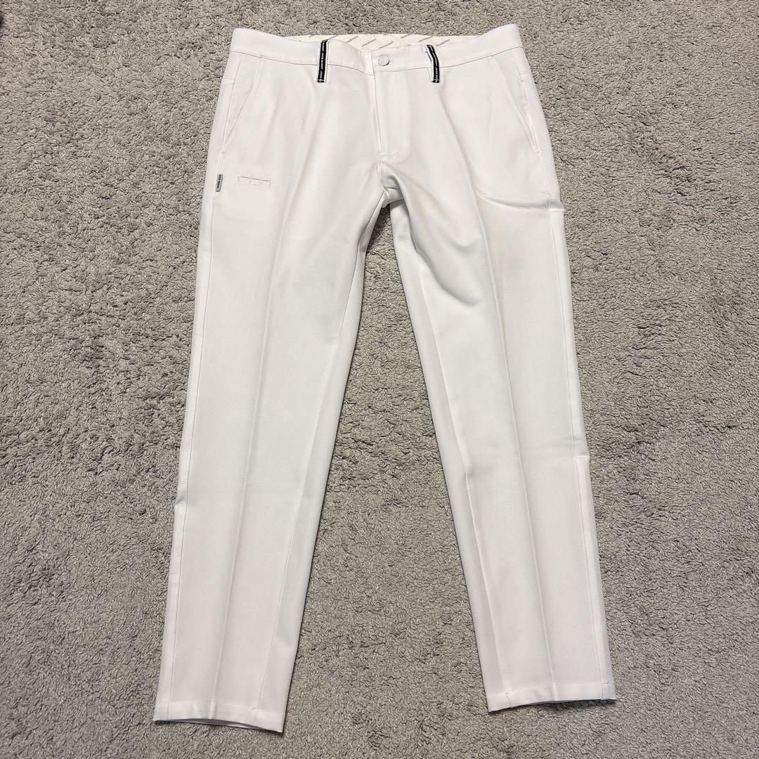 【美品】ジャックバニー バックロゴボトムス ゴルフウェア 白 6 ストレッチ
