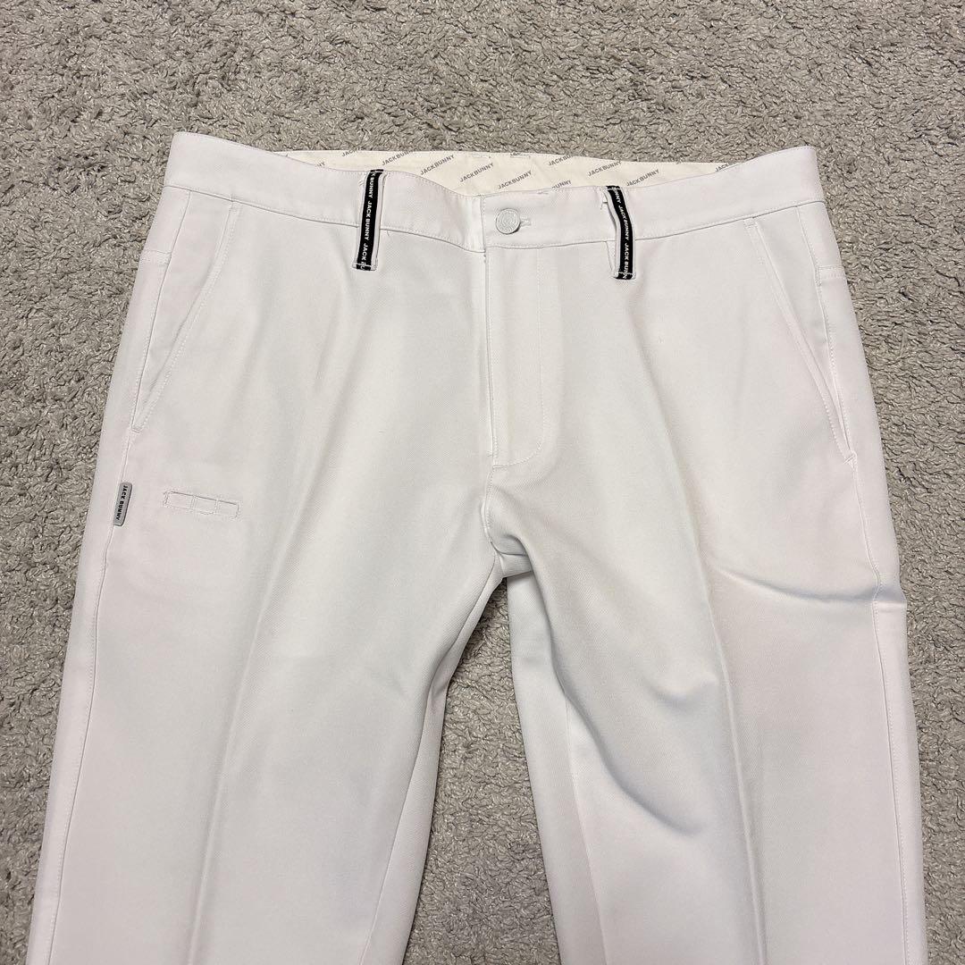 【美品】ジャックバニー バックロゴボトムス ゴルフウェア 白 6 ストレッチ