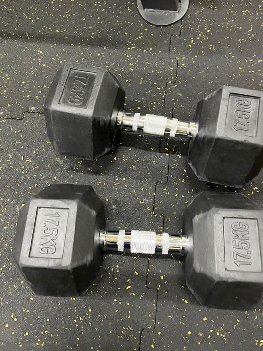 中古ラバーヘックスダンベル　17.5kg 2個