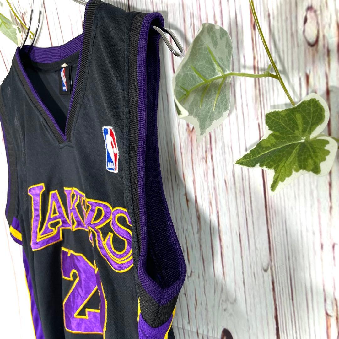 【美品】NBA バスケットボール　ゲームシャツ　ロサンゼルスレイカーズ　黒23番